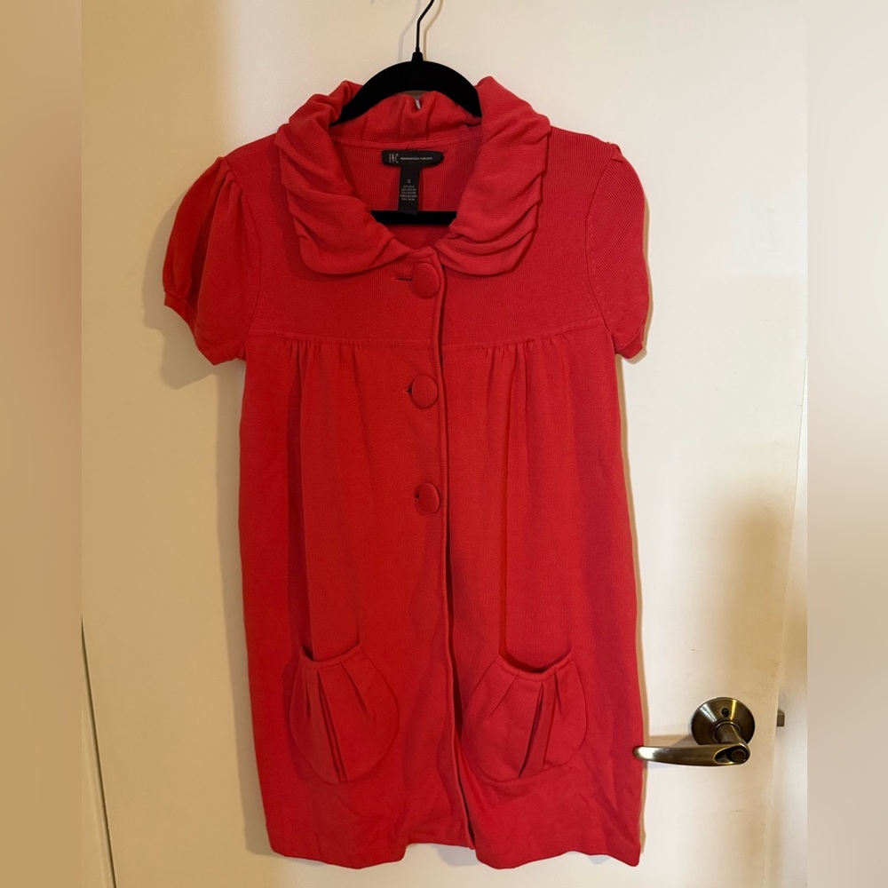 INC International Concepts red button-front tunic